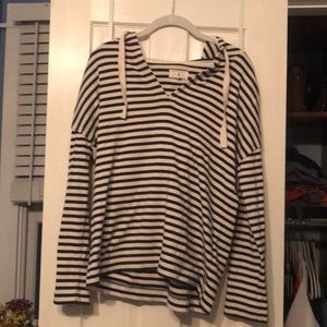 Lou and grey striped sweatshirt.